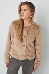Woven Polyester Fiber Women's Jacket Elegant Solid Color Fall/Winter