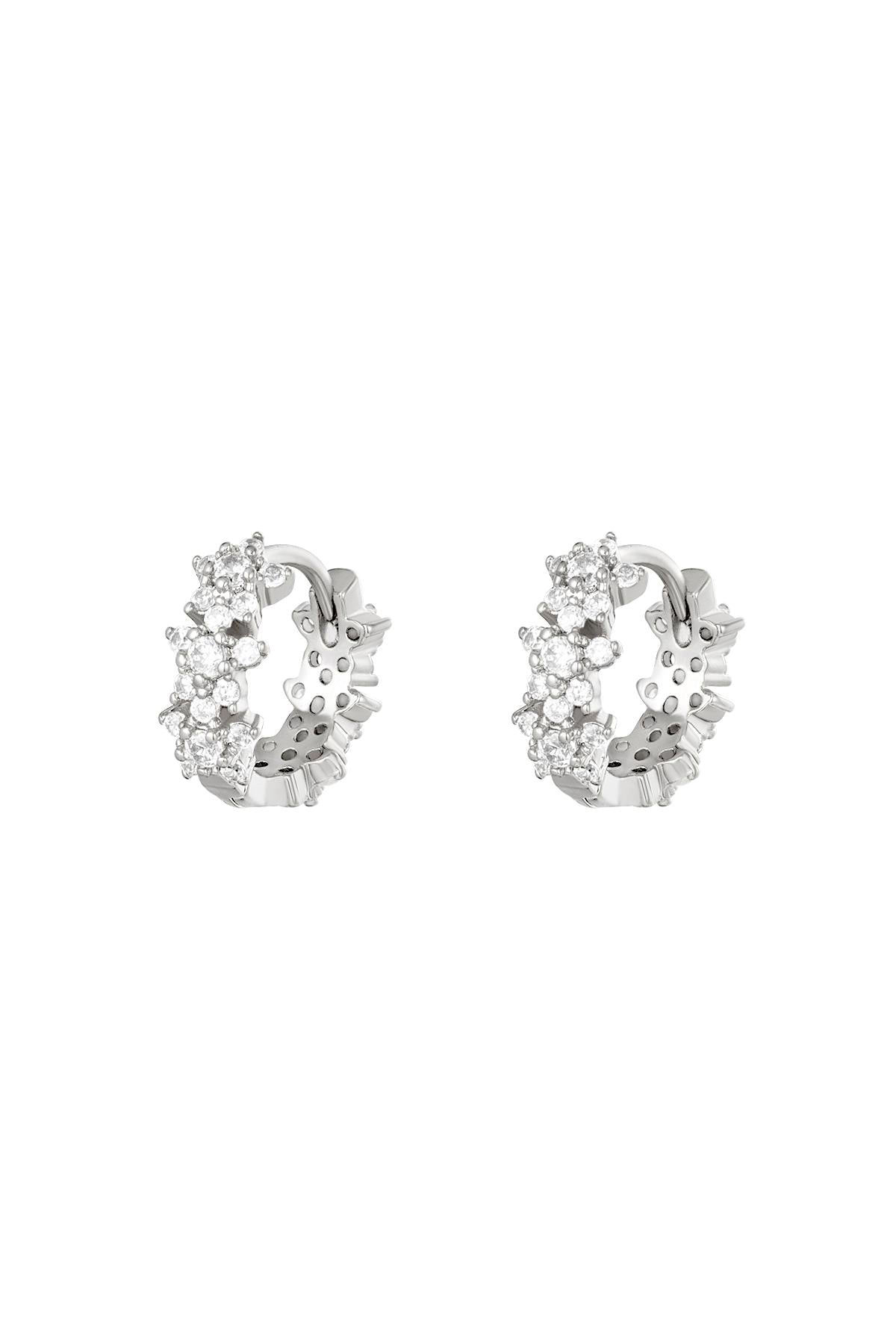 Star rhinestone hoop earrings - copper