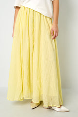 Geweven Polyestervezel Vrouwen Maxi Rok Casual Solide Kleur