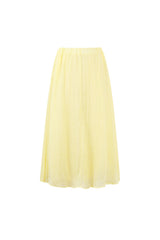 Geweven Polyestervezel Vrouwen Maxi Rok Casual Solide Kleur