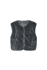 Sleeveless vest faux fur