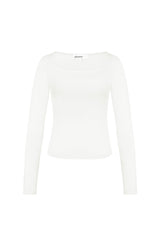 Polyester Women's Long Sleeve Crop Top Square Neckline Bodycon Fit