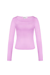 Polyester Women's Long Sleeve Crop Top Square Neckline Bodycon Fit
