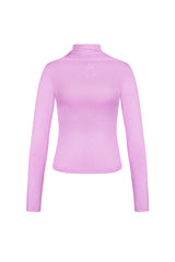Polyester Vrouwen Lange Mouw Top Ribbel Hoge Kraag