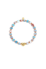 Armband van kralen met hartvormig centerpiece
