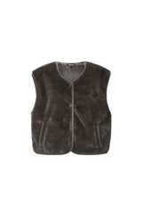 Sleeveless vest faux fur