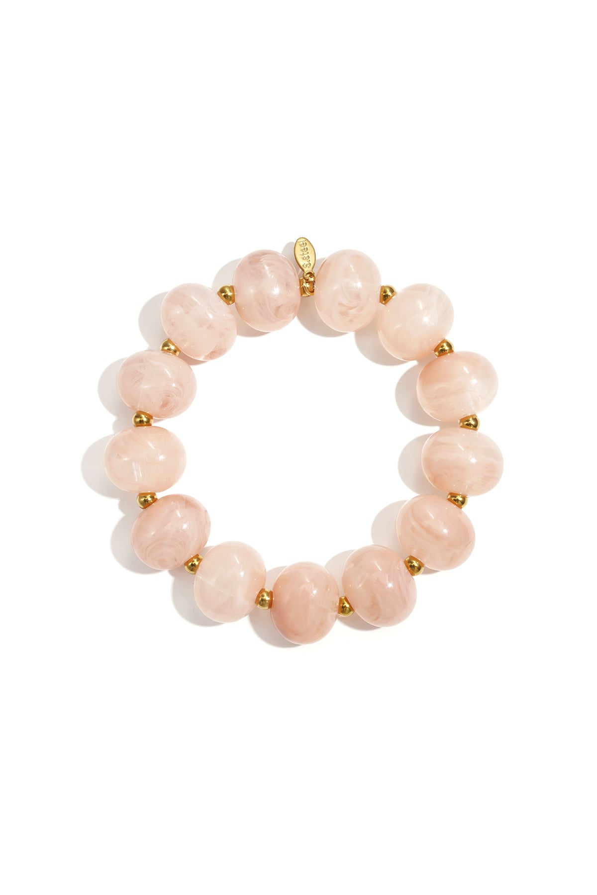 Elastic beaded bracelet with large beads