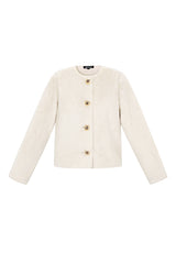 Woven Polyester Fiber Women's Jacket Elegant Solid Color Fall/Winter