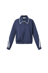 Geweven Polyestervezel Vrouwen Jas Sportief Kleurcontrast 2-delige Set