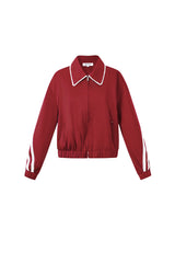 Geweven Polyestervezel Vrouwen Jas Sportief Kleurcontrast 2-delige Set