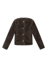 Woven Polyester Fiber Women's Jacket Elegant Solid Color Fall/Winter