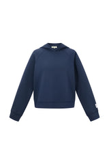 Knitted Polyester Fiber Women's Hoodie Sporty Solid Color