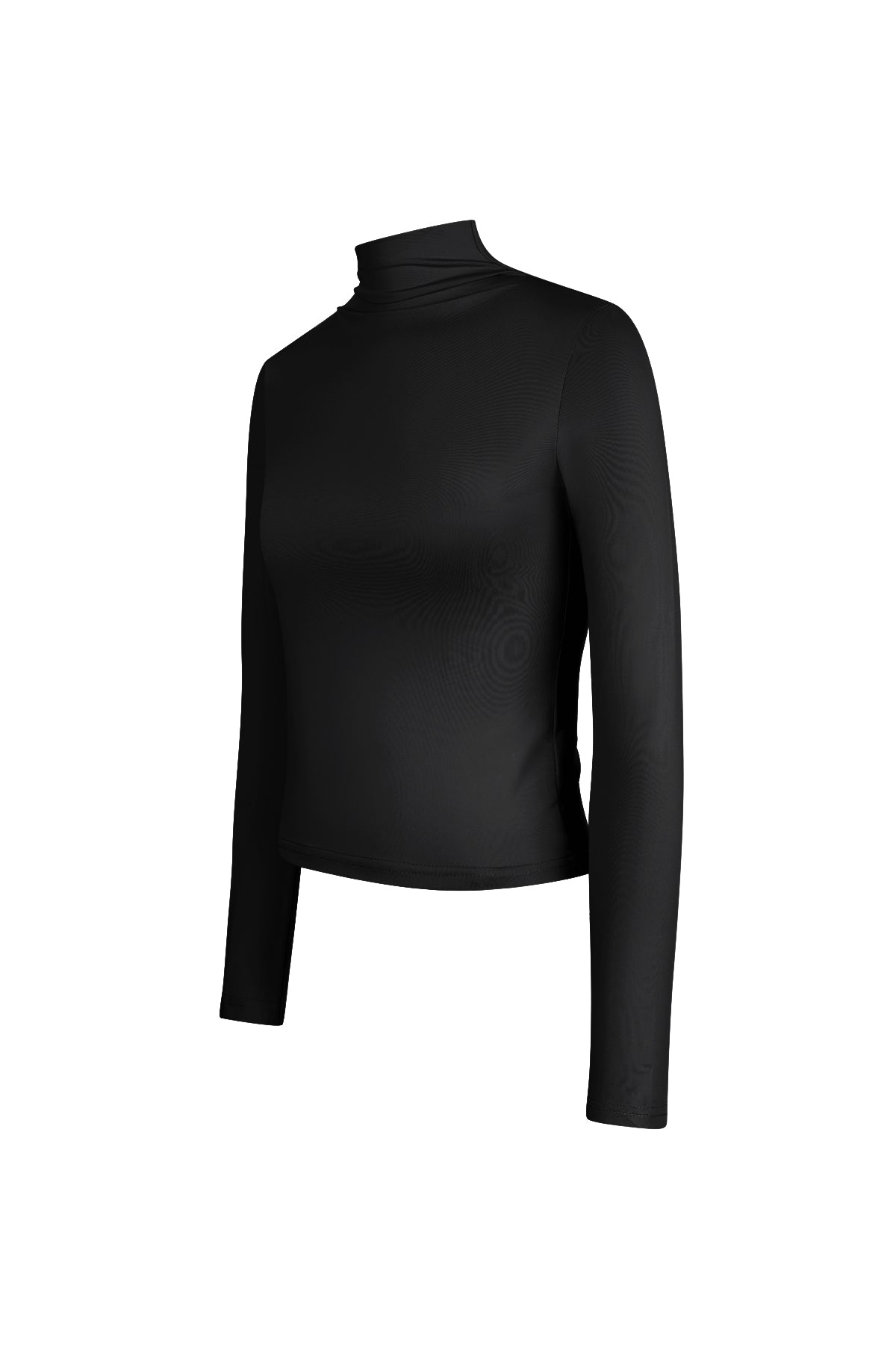 Polyester Vrouwen Lange Mouw Top Ribbel Hoge Kraag