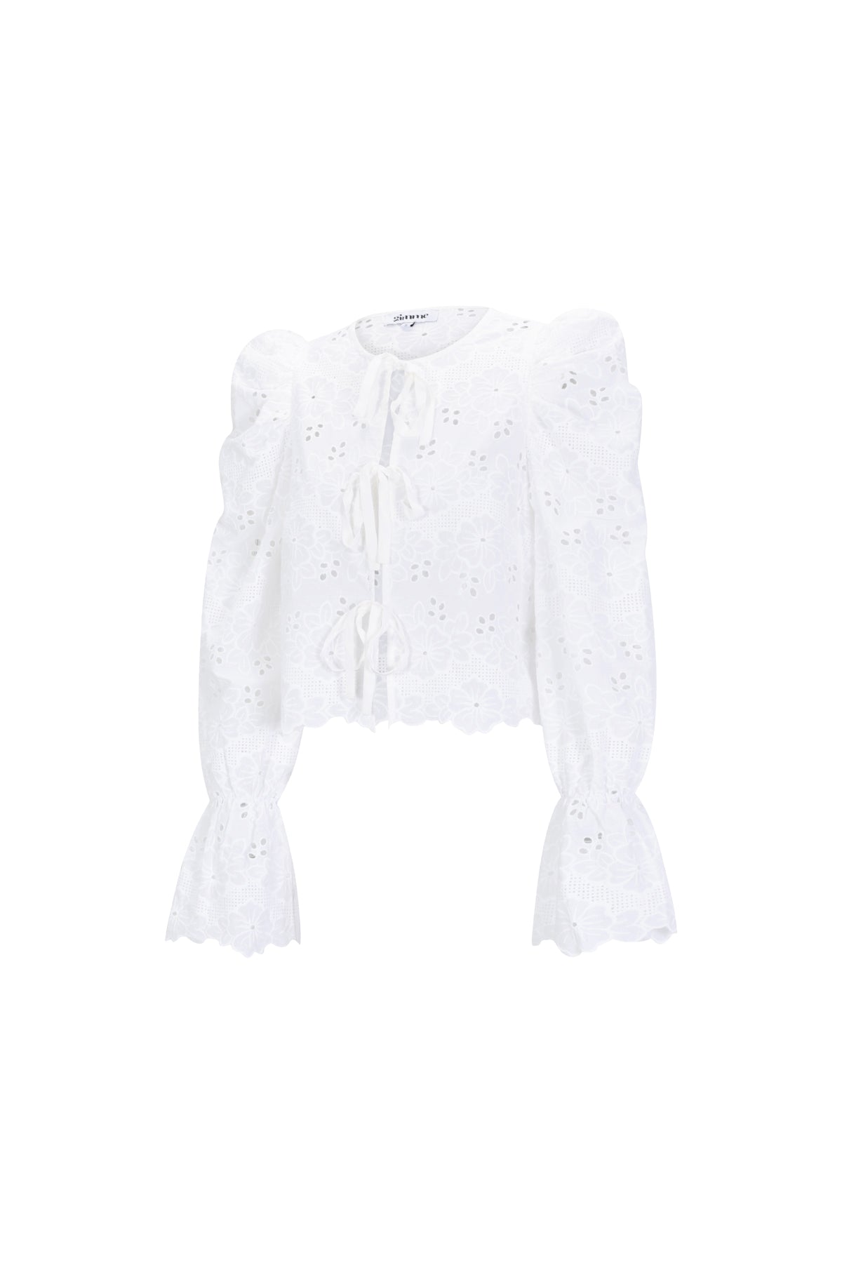 Cotton Woven Women's Long Sleeve Top Casual Cutout