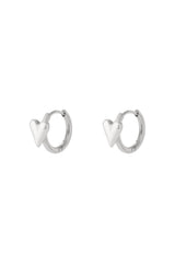 Hoop with mini heart earrings