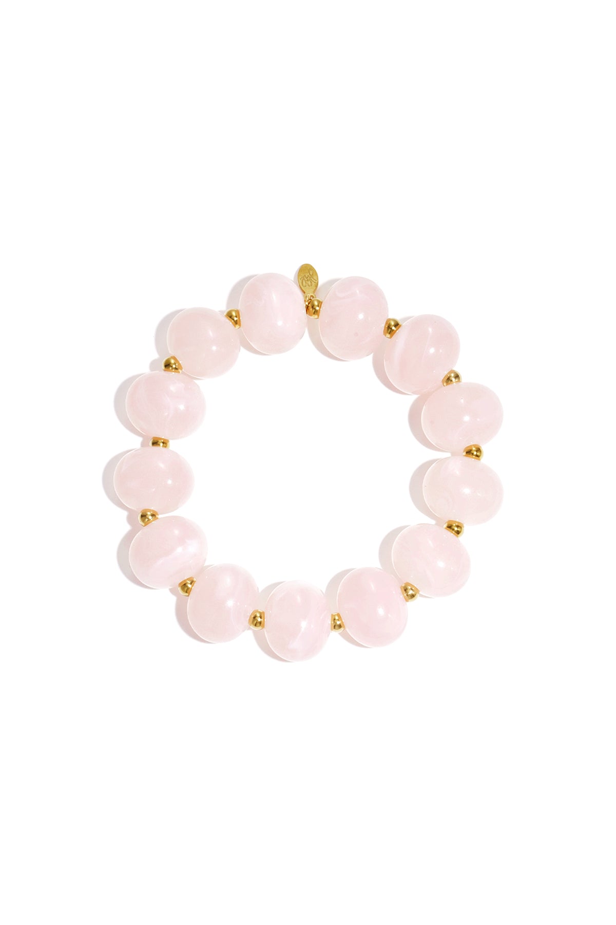 Elastic beaded bracelet with large beads